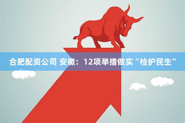 合肥配资公司 安徽：12项举措做实“检护民生”